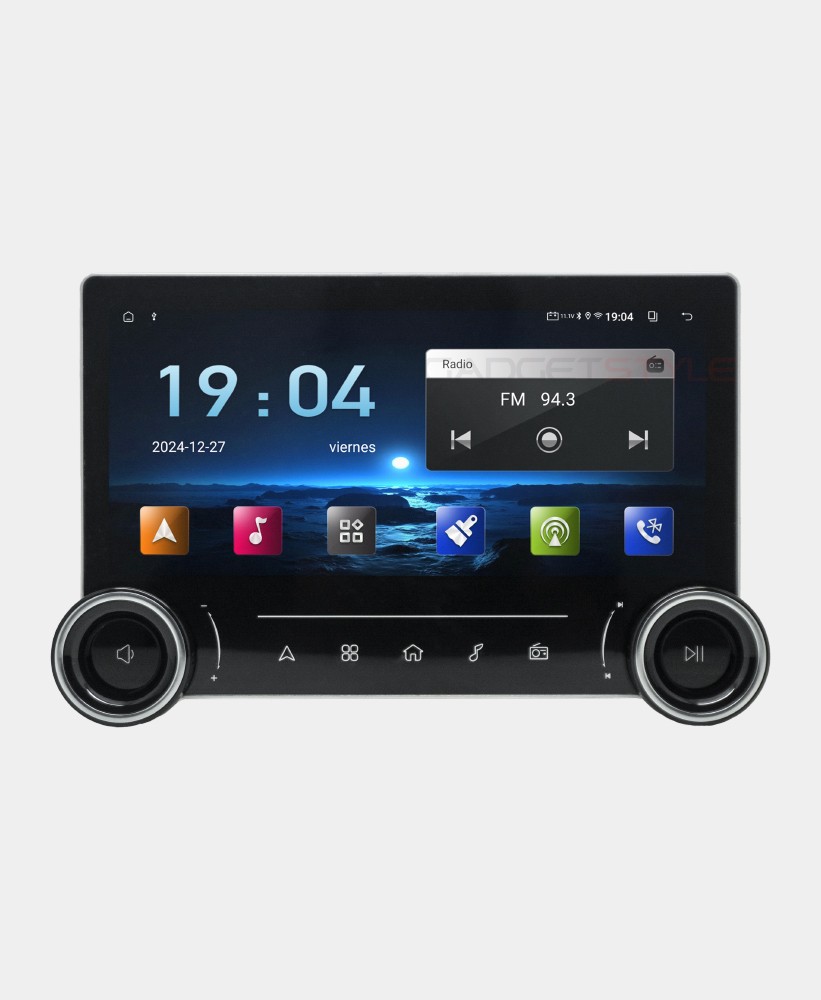 Pantalla Universal 10.33 Carplay Android 3 32gb De Perillas Negro